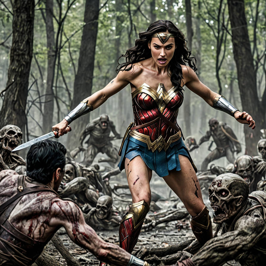 Wonder Woman vs Deadites (Evil Dead) by SuperheroFantasyMag on DeviantArt