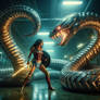 Wonder Woman battles mechanical snake