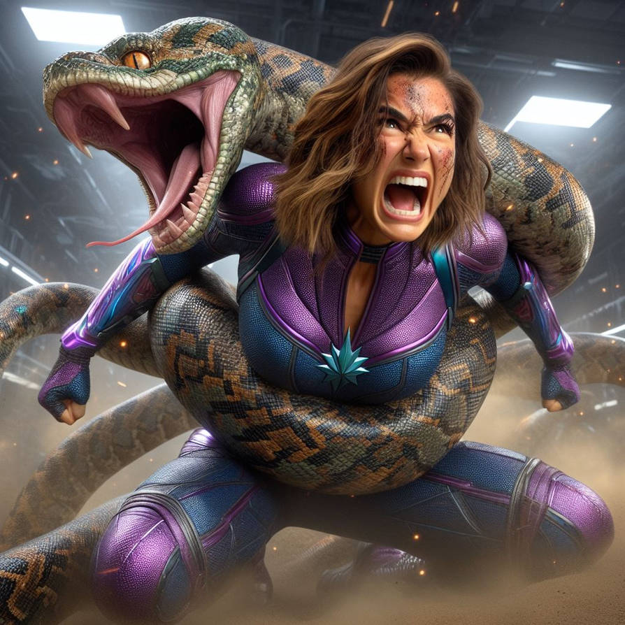 The Huntress python peril by SuperheroFantasyMag on DeviantArt