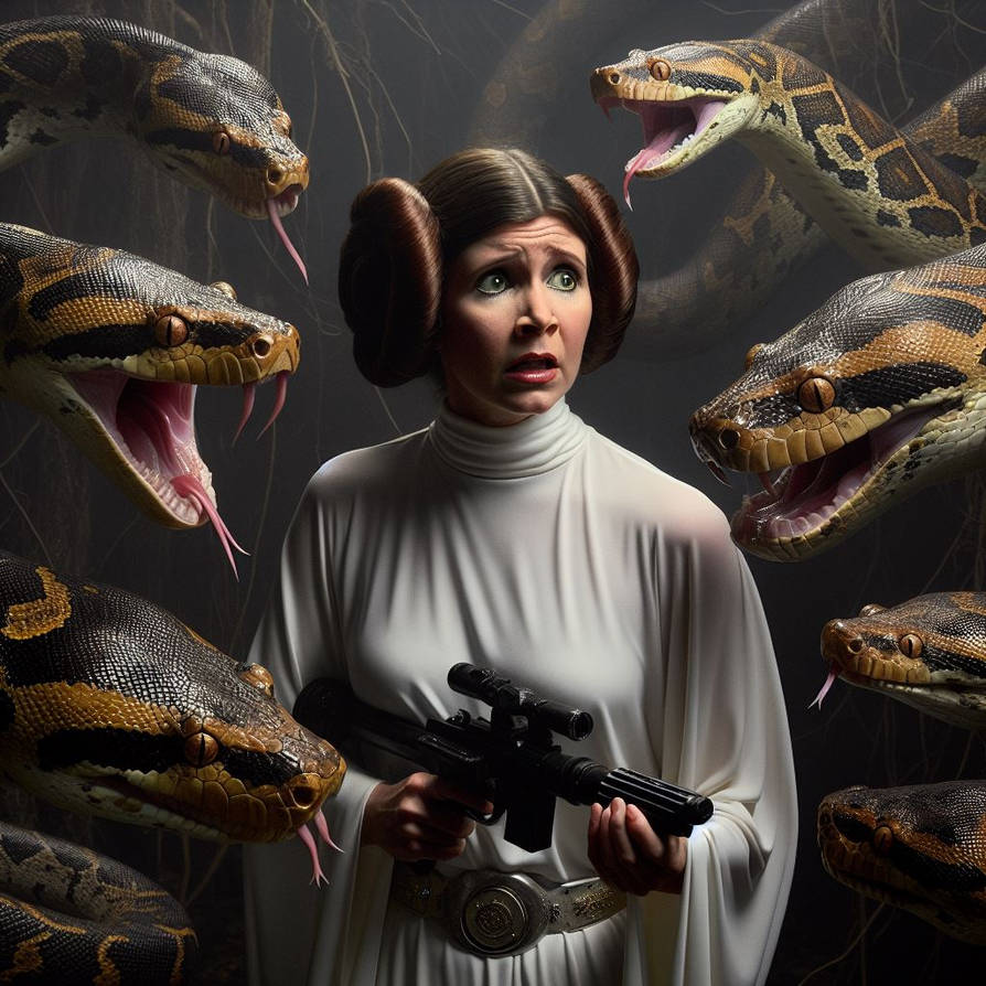 Hista Python Deviantart Leia Organa set upon by Mimbanian pythons by SuperheroFantasyMag on ...