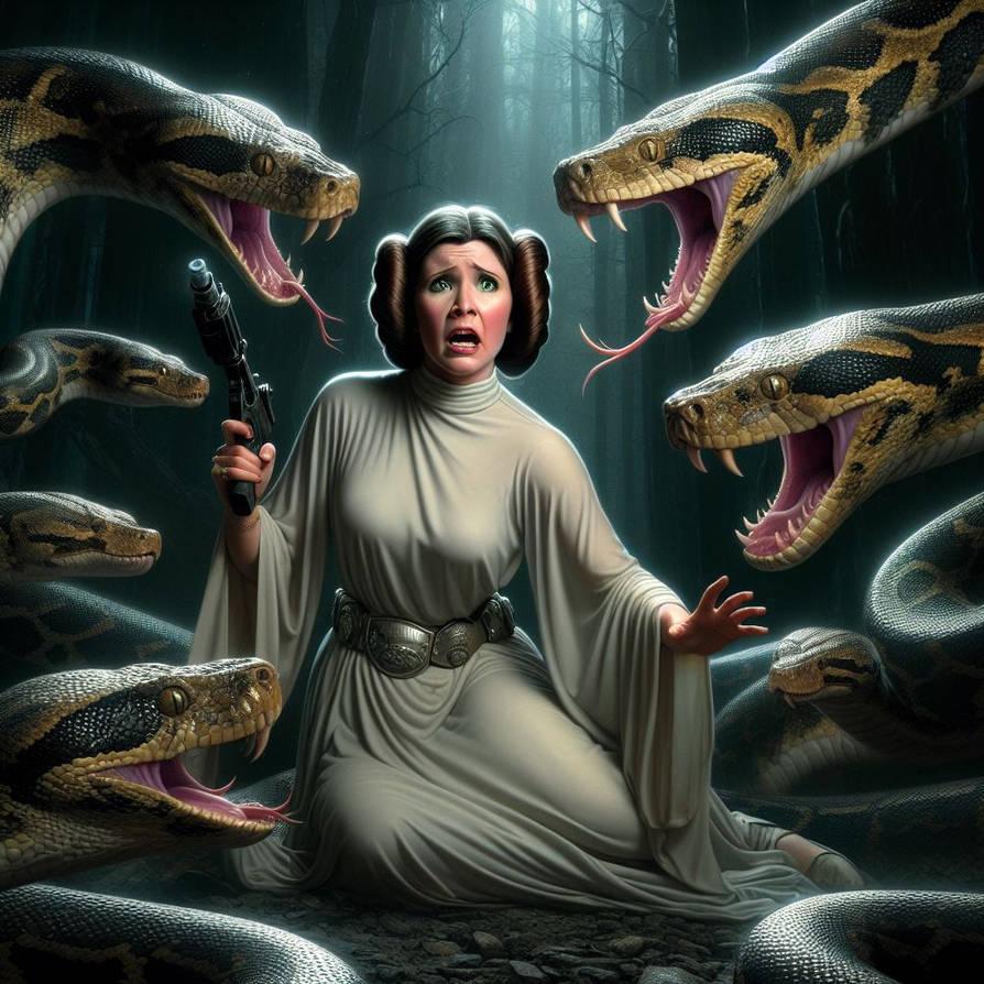 Hista Python Deviantart Leia Organa set upon by Mimbanian pythons by SuperheroFantasyMag on ...