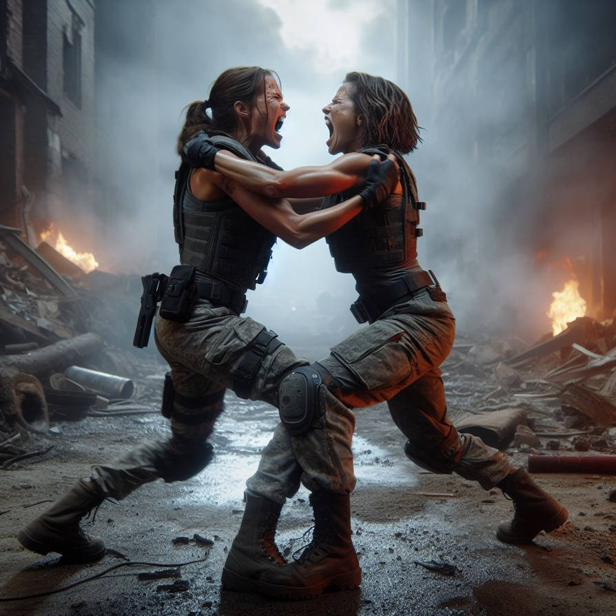Brawl between Sarah Connor and Ellen Ripley by AEAzine on DeviantArt