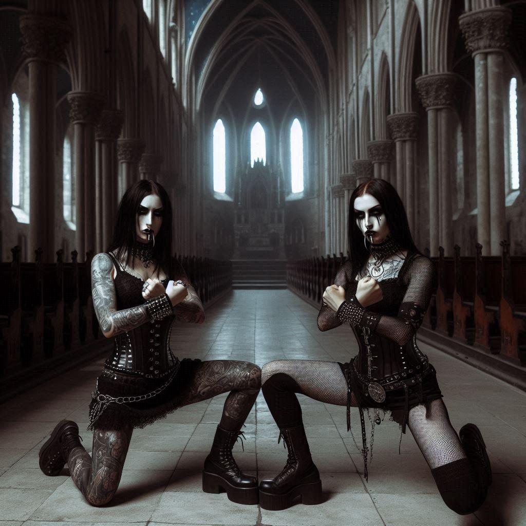 Goth Ufc Goth wrestlers in an ancient cathedral by SuperheroFantasyMag on DeviantArt