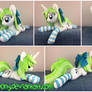 34in laying Minty Root OC plush