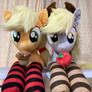 Applejack and Derpy plushies