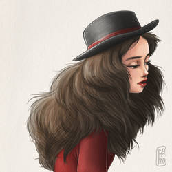 girl wearing hat