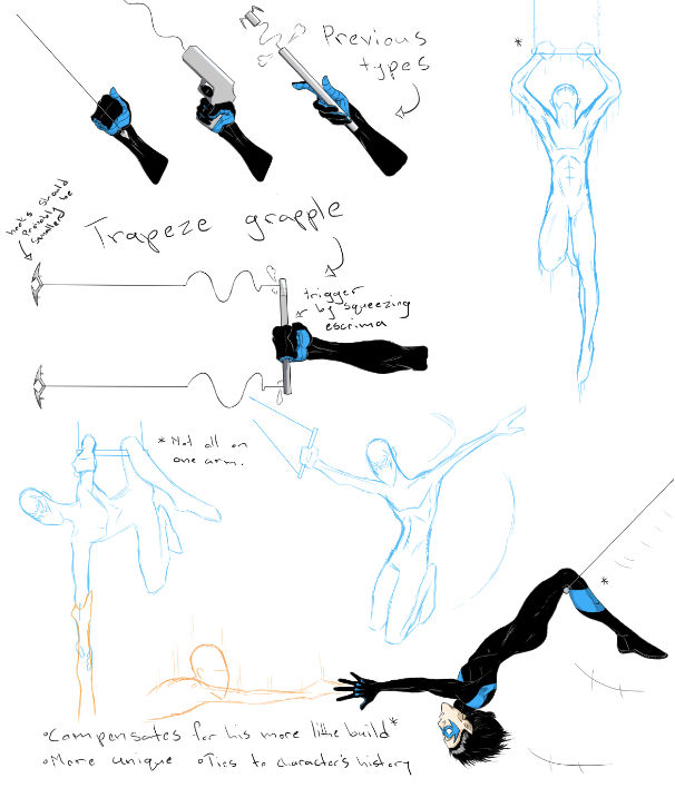 Nightwing trapeze grappling hook concept art by WyattStop on DeviantArt