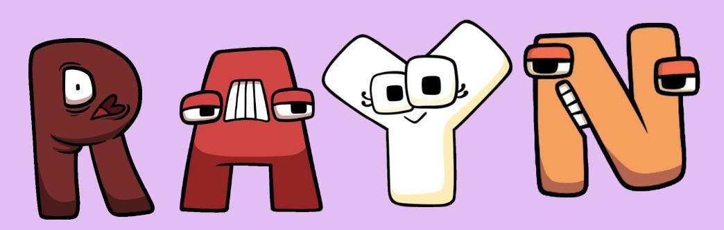 Rayn's name spelled in Alphabet lore version by RasulWishes on DeviantArt