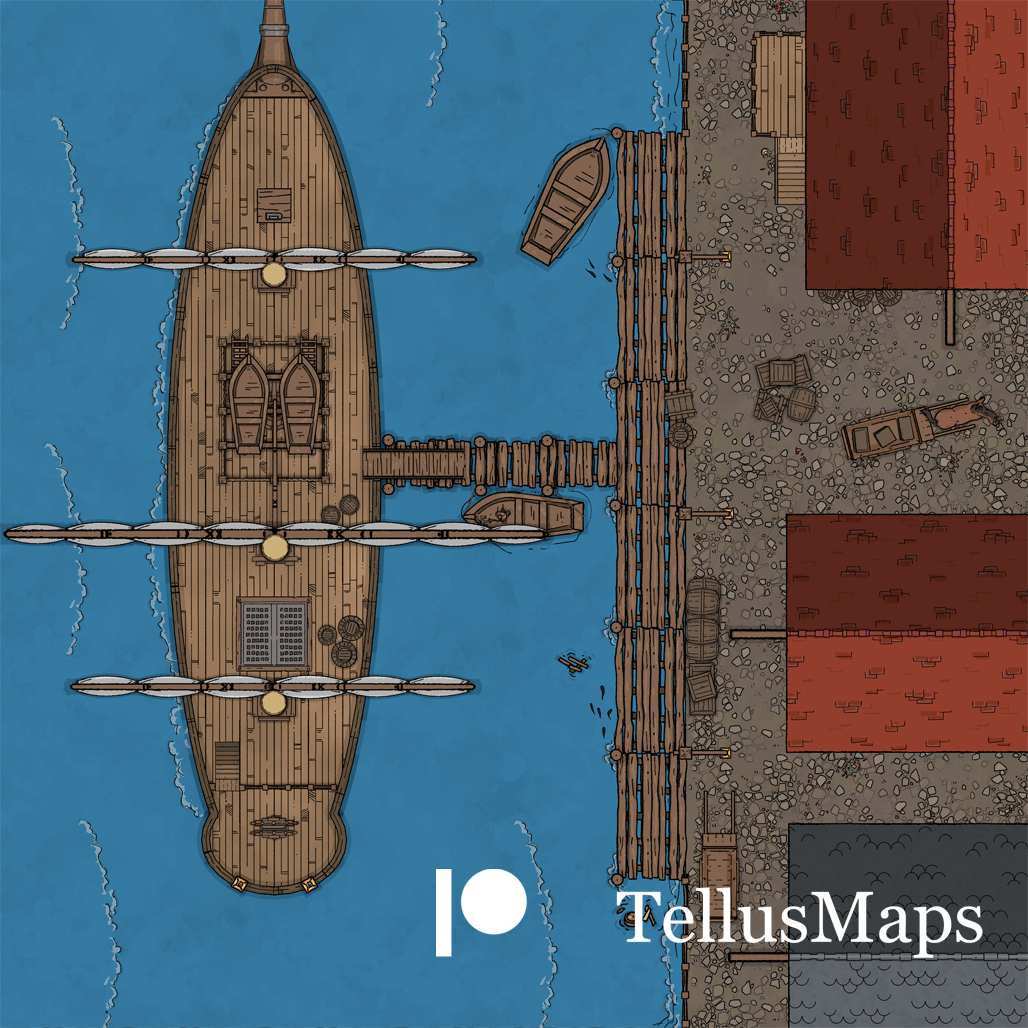 Dock Scene Encounter Map - Day Version by TellusMaps on DeviantArt