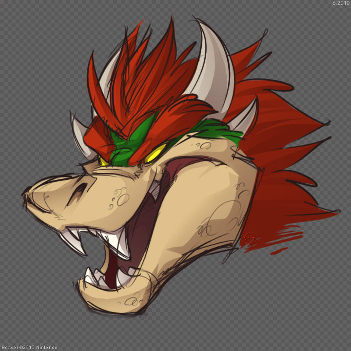 Bowser Head Scribble by zillabean on DeviantArt