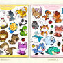 Cutie Patooties:  Fatty Animal Sticker Sets!