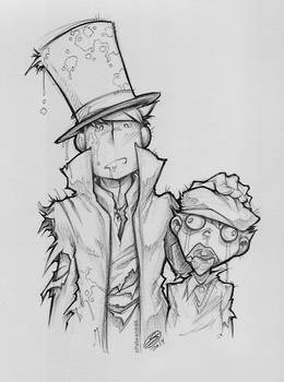 Goofy Layton Sketch:  zombiiieessss...