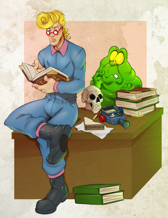 Commission: Egon studying