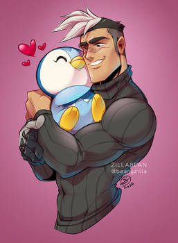 Commission: Piplup gets hugs!