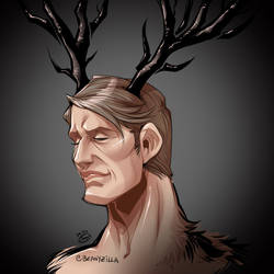 Hannibal antler sketch (colored)