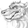 Snarling wolf doodle