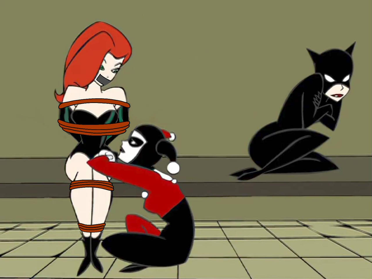 Poison ivy gagged in Gotham Girls