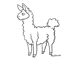 F2U Llama Line Art