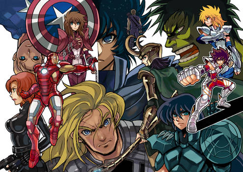 doujinshi cover Saint Seiya Crossover The Avengers