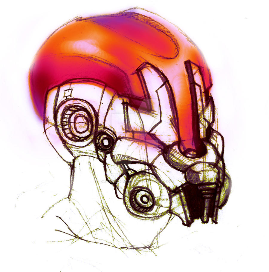 Helmet Concept Art -Random Sketches- Colour test