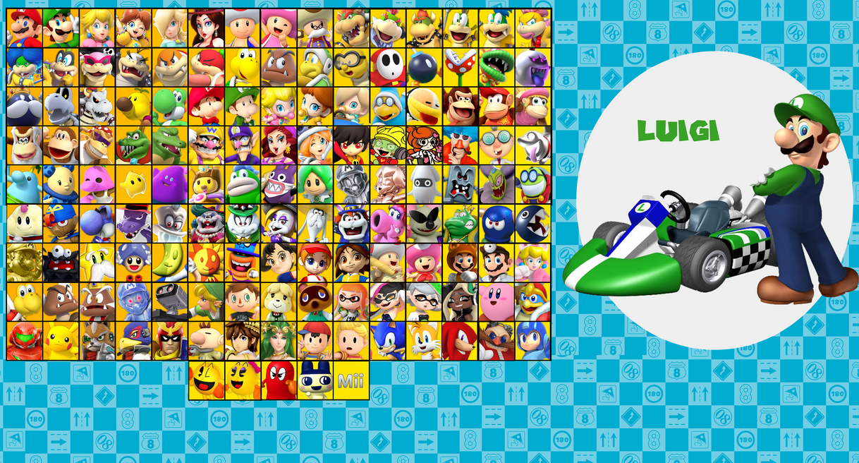 Mario and Nintendo Kart Roster 140 Characters by BrandonTheBronyPony