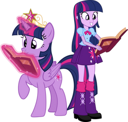 Twilight Sparkle and Twilight Sparkle by Vector-Brony