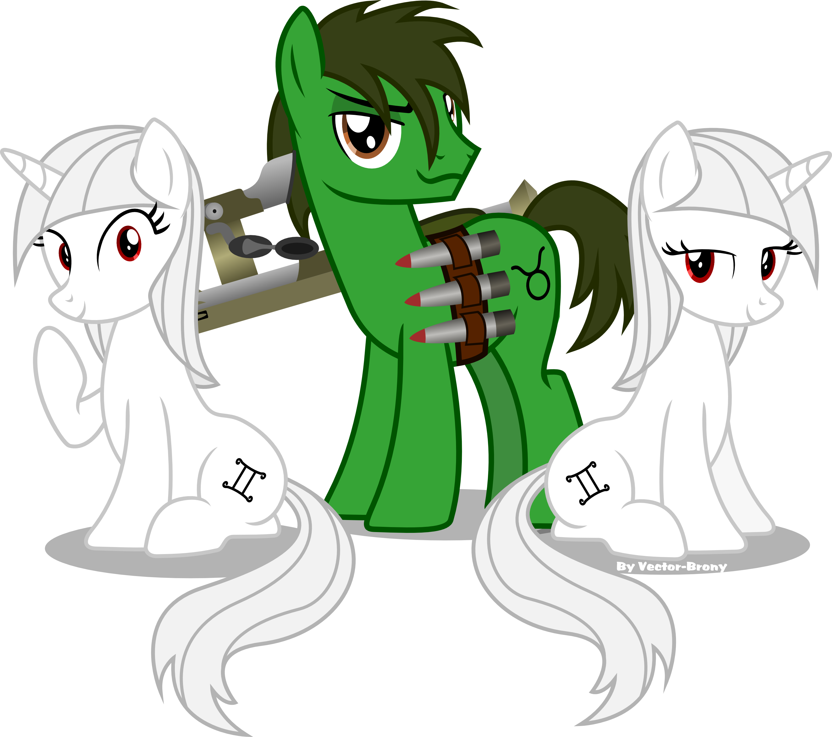 Gem, Mini and Taurus (Fallout Equestria)