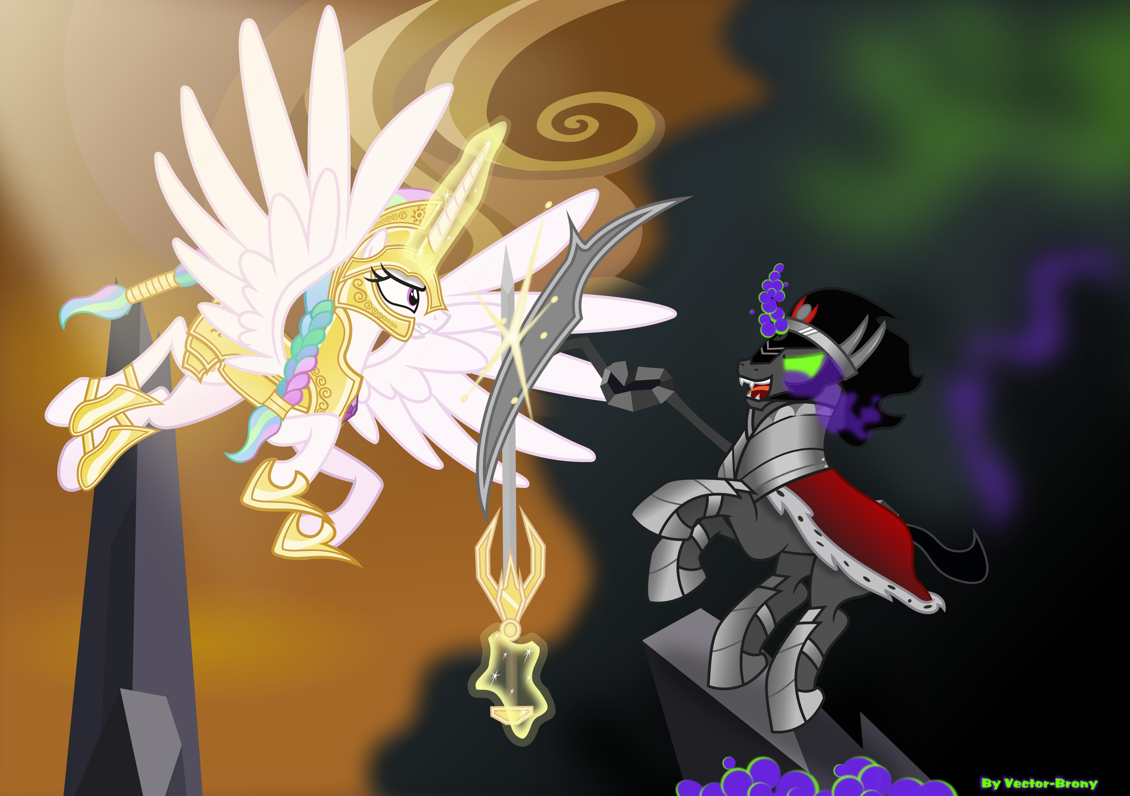 Princess Celestia vs King Sombra