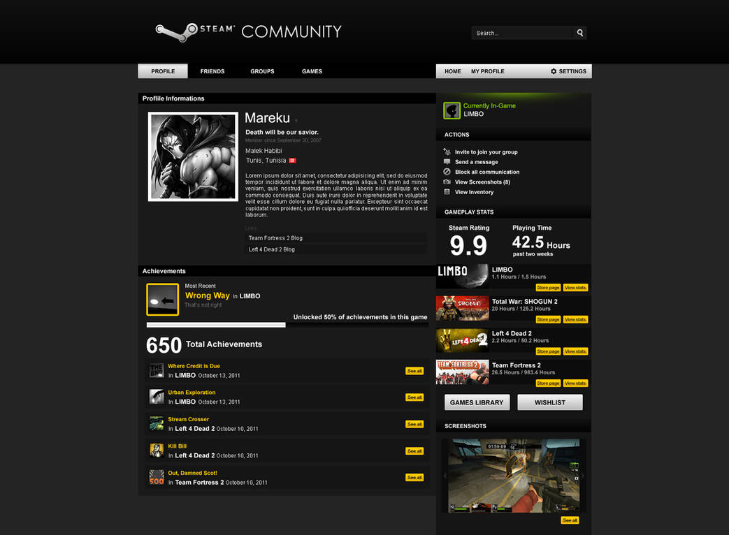 Steam Community Redesign by wiirock on DeviantArt