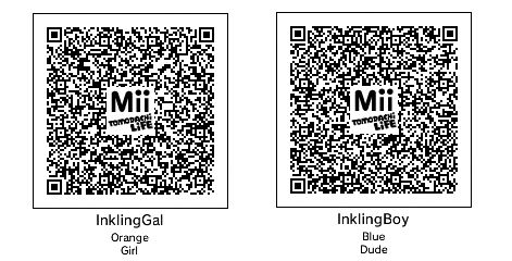 Tomodachi Life 'Splatoon' QR Codes