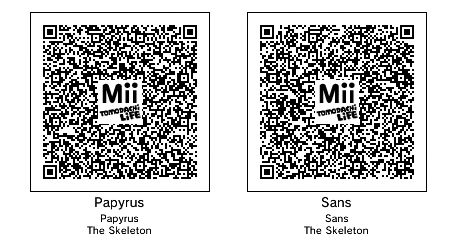 Tomodachi Life Undertale Qr Code Tomodachi Life Undertale Qr Code