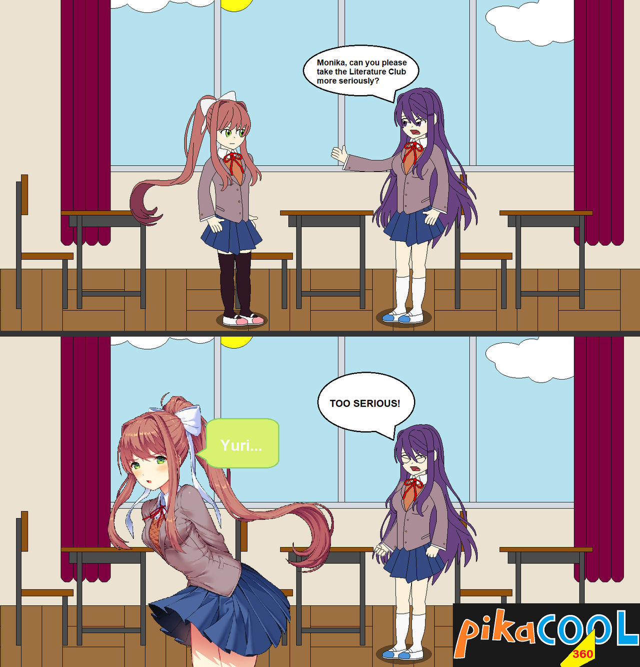 Monika Gets Serious by pikaCOOL360 on DeviantArt