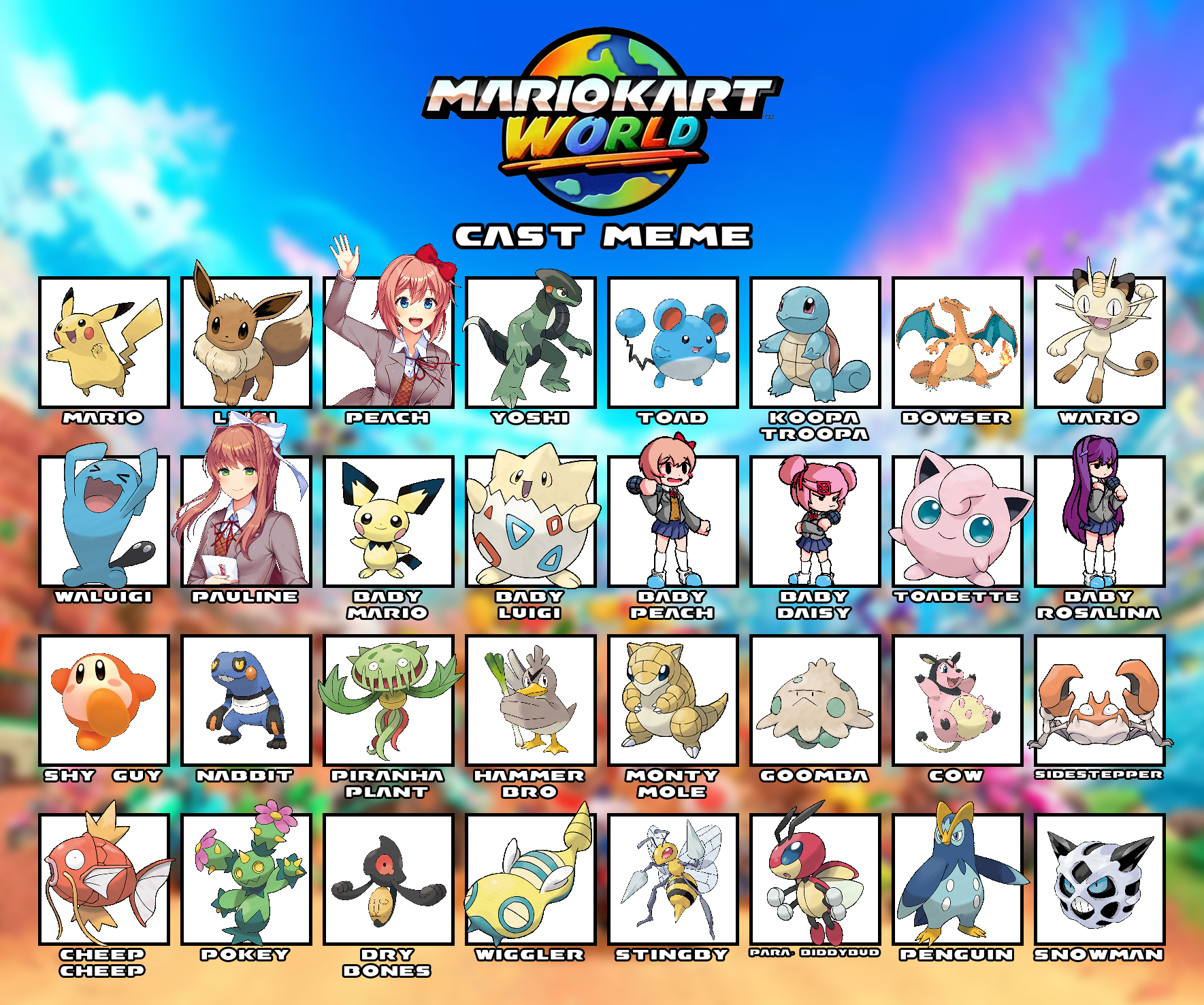 Mk Wordl Roster My Mario Kart World Cast (Base Roster) by pikaCOOL360 on DeviantArt