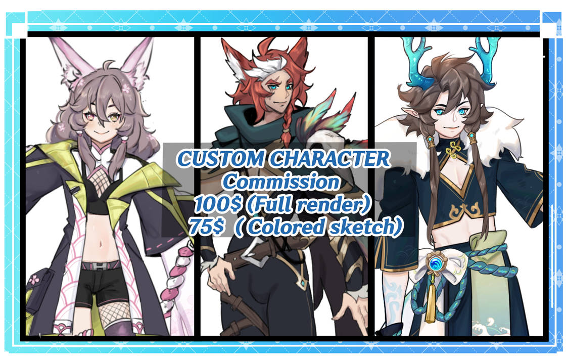 Character And Custom Example Commission|Custom character Design |Fullbody comm on Toyhouse
