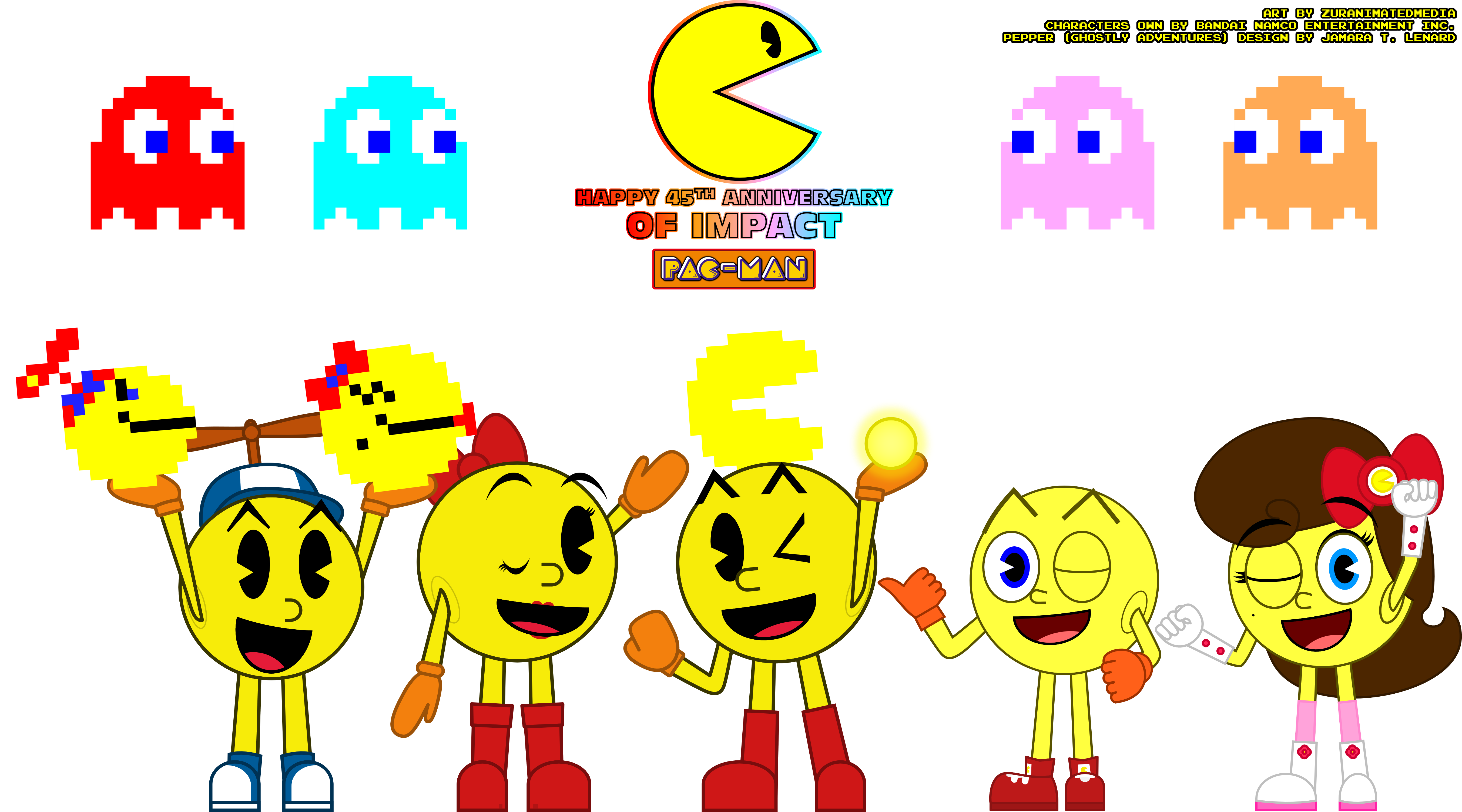 Pac-Man 45th Anniversary Art by ZuranimatedMedia on DeviantArt Pac-Man 45th Anniversary Art by ZuranimatedMedia on DeviantArt