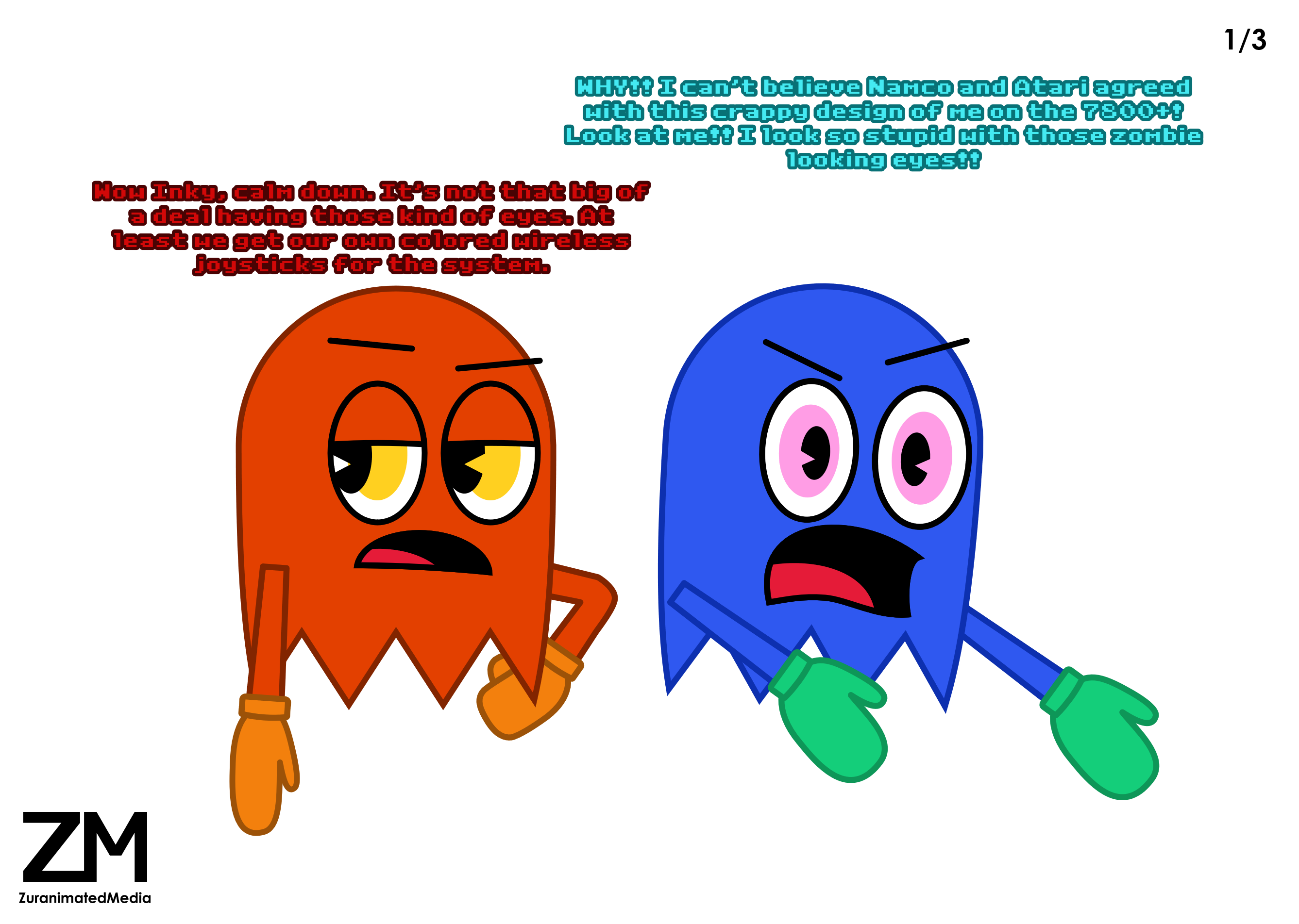Scared Inky Pac Man Inky's Meltdown after Atari Pac-Man Double Feature by ZuranimatedMedia ...