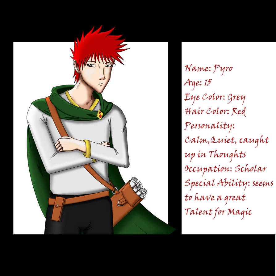 Character Reference Sheet Pyra Pyros charater sheet by DreamingHero on DeviantArt