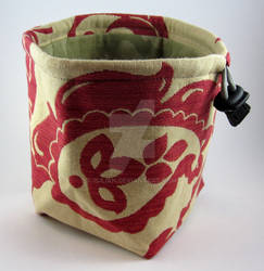 Pink on Cream Paisley Dice Bag