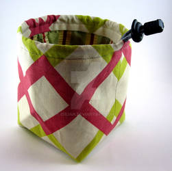 Pink and Green Lattice Dice Bag