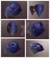 Hyacinth macaw mask renders