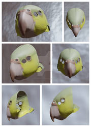 Parakeet Mask 3D renders