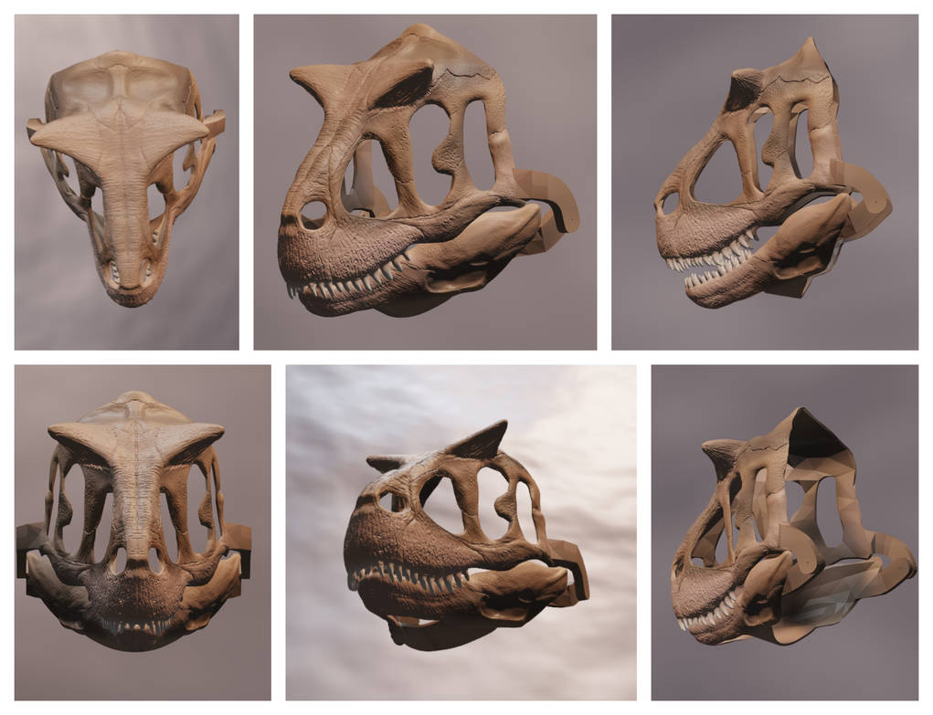 Carnotaurus Skull Mask 3D renders by DragonArtist15 on DeviantArt
