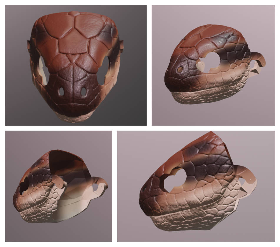 Puff Faced Water snake Mask renders by DragonArtist15 on DeviantArt