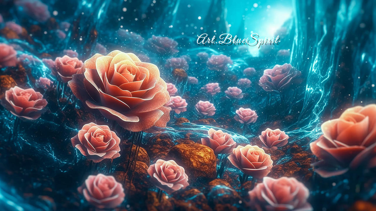 Pink Roses in Underwater Style Scene by artbluespirit on DeviantArt