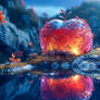 An Edible Apple Sits on the Side of a Water