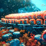 An Underwater Scene Contains Many Different Sushi