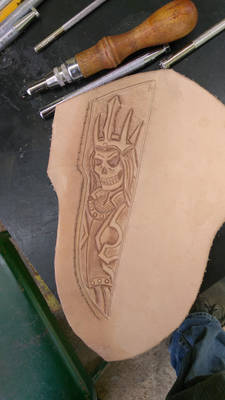 Diablo Skeleton King sheath carving