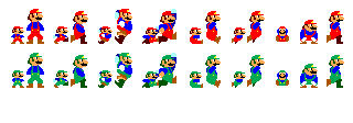 SMB Mario and Luigi Sprite for Master System by Merlinhacker on DeviantArt