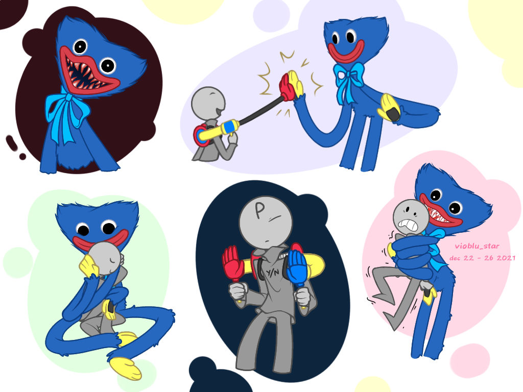 Poppy playtime - huggy and player doodles by Pinkystarfox on
