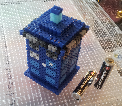 3D Mini Tardis Perler Beads